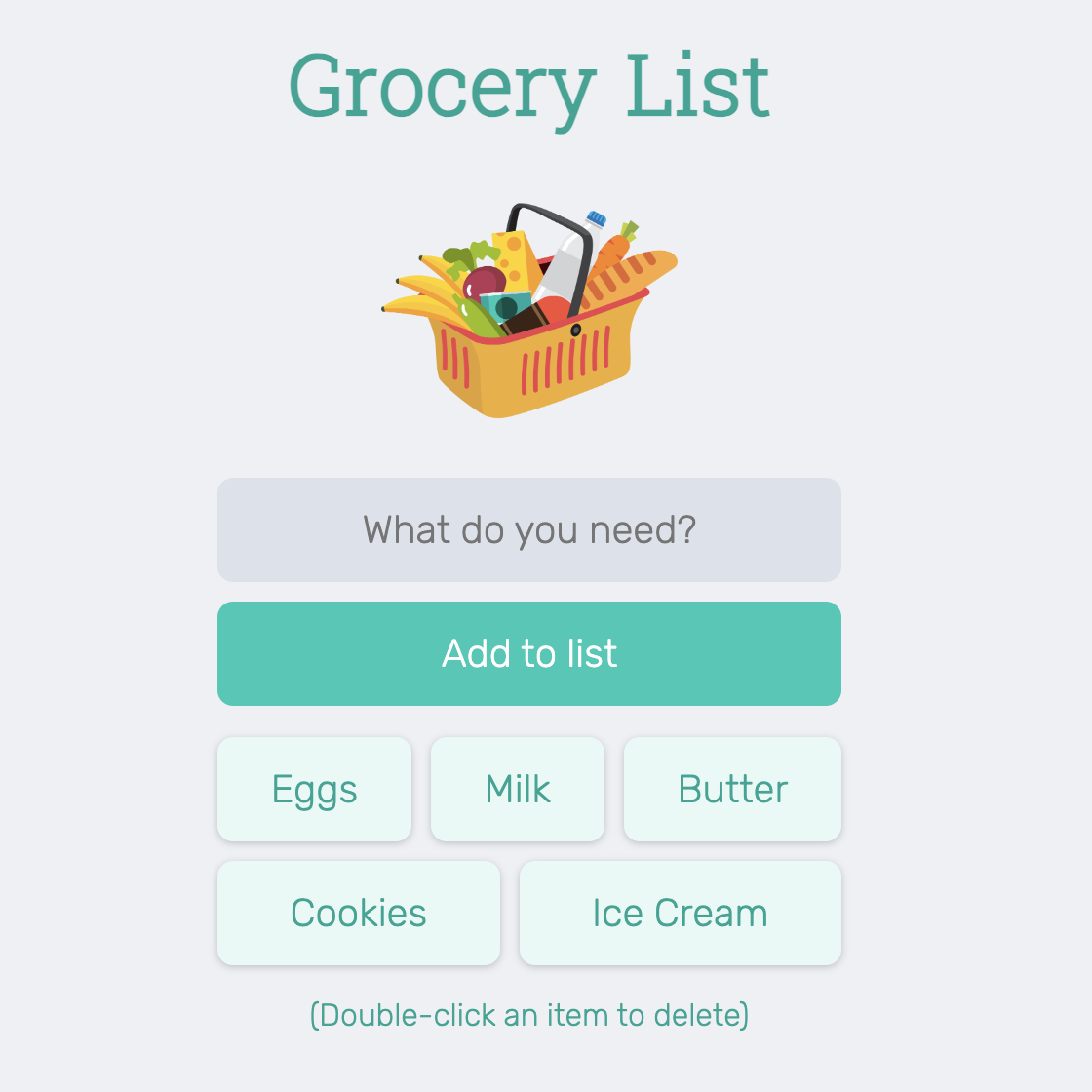 preview of Grocery List app