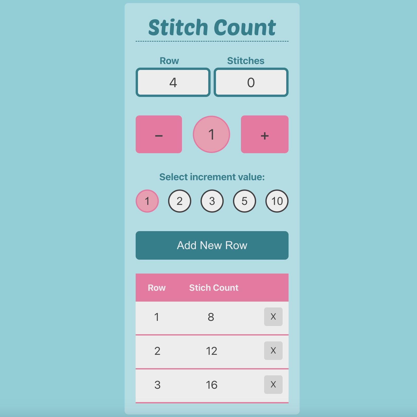 preview of Stitch Count app